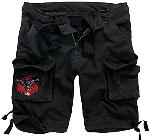 Herren Kurze Hosen Armee Look Shorts Odins Raben mit Thors Hammer Wikinger