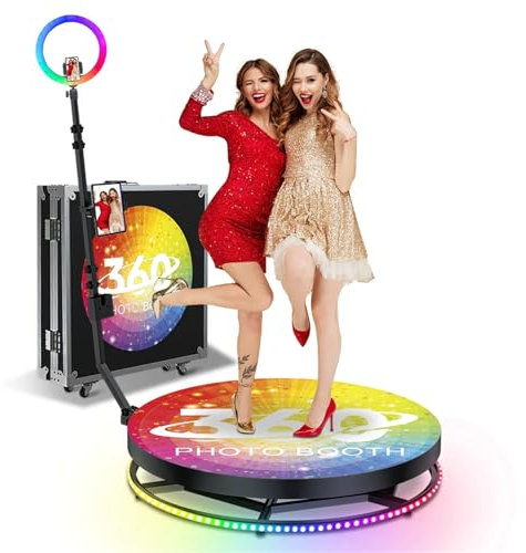XGXHIN Machine de Cabine Photo 360 pour Les fêtes, Machine de Cabine Photo rotative à 360 degrés pour Selfie, Cabine vidéo à Mouvement Lent, Cabine Photo 360 avec Flight Case