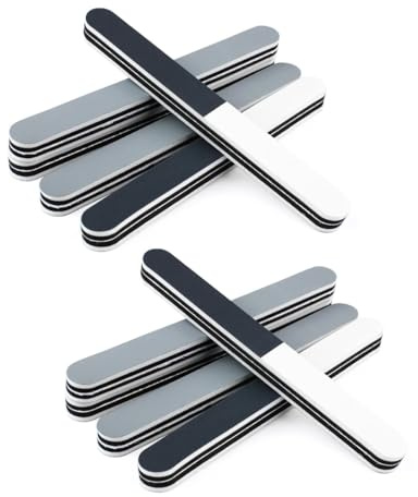 MiJunHD 3 Way Nail Buffer Emery Board, 10Pcs/Pack Nail File Manicure Pedicure Tool for Nail Trimming,Shaping, Removing Ridges, Polishing
