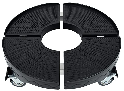 Suusolny Schwarz Pflanzenroller Blumenroller Einstellbar Ø 39-52cm bis 300 kg Untersetzer Pflanzentopf Blumentopf Blumentopfständer für Außenbereich Innenbereich