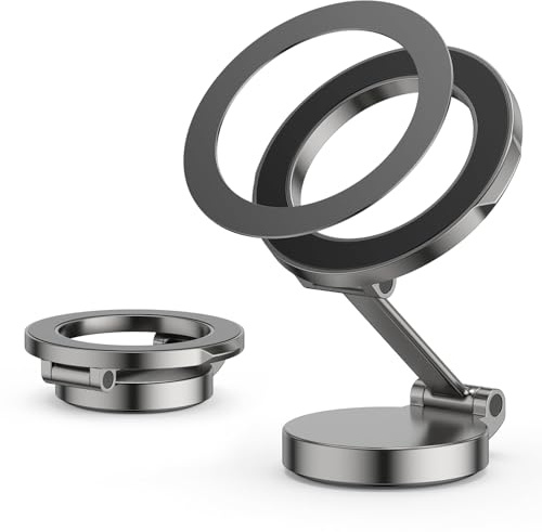 NEUTYPECHIC Handyhalterung Auto für MagSafe Autohalterung, Magnetische Handyhalter mit 2 Magnetringen, Smartphone Halterung Auto 720° Drehung Faltbar Kompatibel für 15 14 13 12 Pro Max