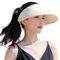 HIQIU Sonnenhut Damen Sonnenschutz Breite Krempe Visor Cap, Top Abnehmbar Kappe mit Reißverschluss Sommerhut Sonnenmütze für Golf Reisen (DE/NL/SE/PL, Alphanumerisch, Einheitsgröße, M, Beige)