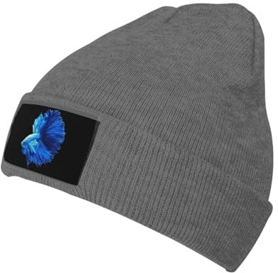 Oudrspo Deep Heather Betta Fish Strickmütze Damen Beanie Mütze Unisex Strickmütze