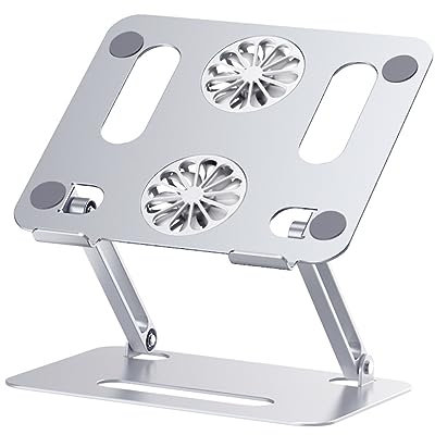 Vaguelly Soporte De Refrigeración Ventilador Doble Enfriador Portátil Silencioso para Base De Enfriamiento Soporte Ventilado