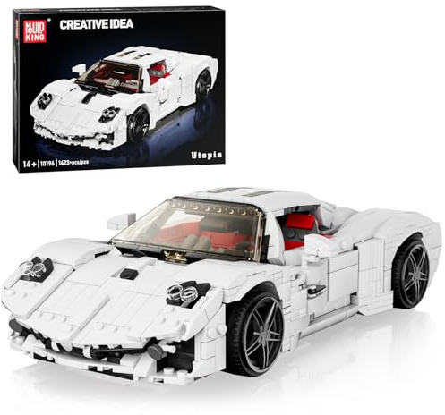 Mould King 10196 Technik Klemmbausteine Auto Supersportwagen Bausteine Set Hypersport Auto Bausatz Sammlerstücke Geschenk für Erwachsene(1423 Teile)