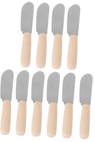 BIUDECO 10 Pièces Lot de Couteaux Beurre Inox à Pâte Souple Épandeurs Crème Diy Acier Inoxydable Ustensiles de Cuisine pour Pâtisserie