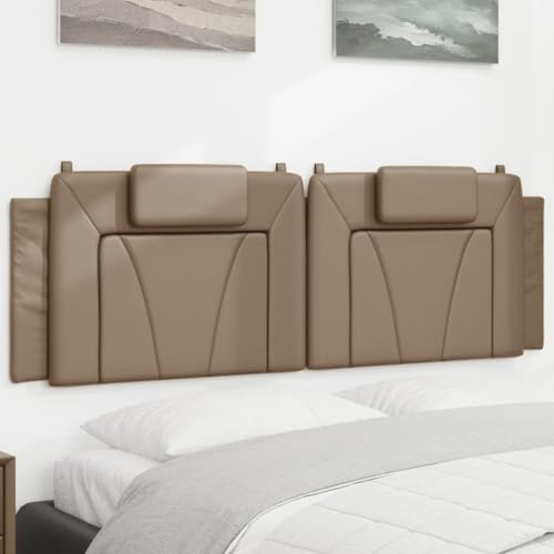 Qnhdfrt Kopfteil Viana 160 cm Cappuccino Kunstleder gepolstertes Bett Rückenlehne mit Klett für LED Wandkissen einfach montierbar für 160 cm Breite Betten und Schlafzimmer