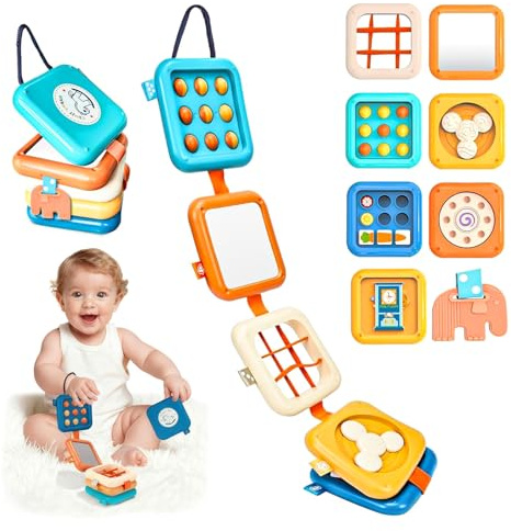 wittsyer 8 in 1 Baby Montessori Motorikwürfel – Lernspielzeug und Sensorisches Lernspielzeug Kinderspielzeug ab 1 Jahr, Fördert Motorik und Kognition – Motorikspielzeug Geschenk Junge & Mädchen