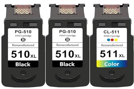 GAOLINLINOZ PG510 CL511 Tintenpatrone for C-anon PG 510 PG-510 CL 511 iP 2700 Pixma MP250 MP270 MP280 480 MX320 330 MX340 Drucker(2Black 1Color)