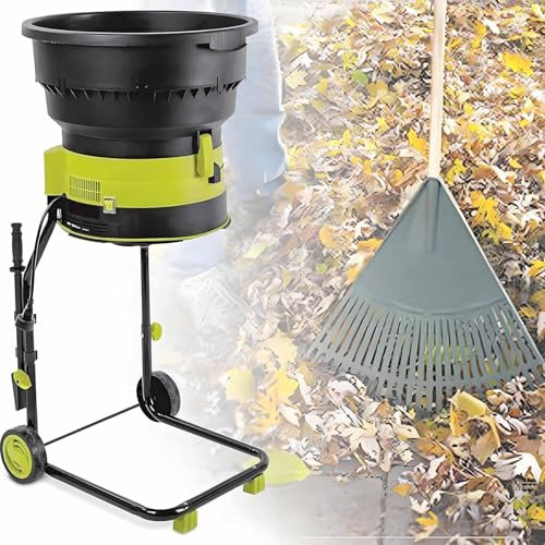 KVTNCB Electric Leaf Mulcher, Compost Shredder, 2500w Garden Leaf Crusher with 20 Extra Cutting Wires,8000rpm Electric Chipper,for Yard Cleanup, Composting Machine Powercord×60m
