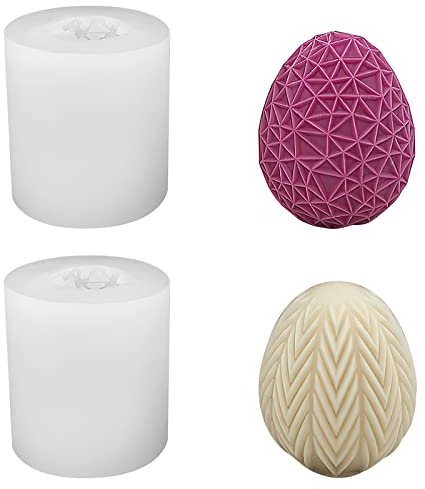 2 moldes de silicona para huevos de Pascua, moldes para velas, moldes de silicona 3D para huevos de Pascua, conejos, antiadherentes, dulces, moldes de silicona