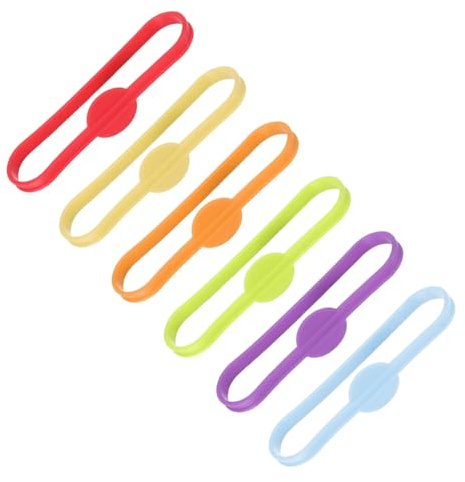 Hohopeti 6pezzi Anelli Silicone per Bicchieri Ciondoli Identificativi per Bevande Adattabili Tazze e Bottiglie Riutilizzabili e Facili da Pulire per Feste e Eventi Nuziali