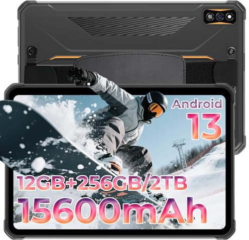 HOTWAV R7 Tablet rugerizada, Batería 15600mAh 12+256GB 2TB Ampliable 16MP+16MP Cámara 10.1''HD+ Tablet Resistente 4G LTE Rugged Tablets Android 13 Tablets PC Robusta 2.4+5G WiFi/OTG/GPS/Face ID