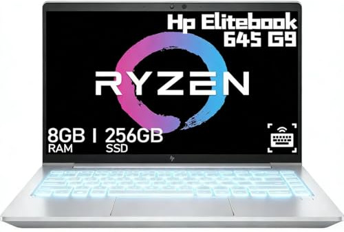 HP EliteBook 645 G9 Business Laptop, 14 FHD(1920x1080), AMD Ryzen 5 Pro 5675U, 8GB RAM, 256GB SSD, Clavier QWERTY, Backlit Keyboard, Windows 11 Pro (renouvelé)