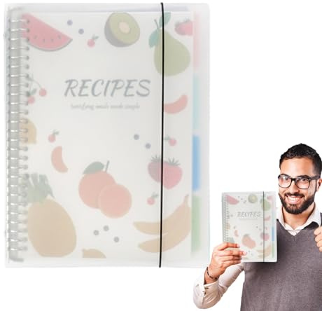 Cuaderno de recetas en, solución de corrección de fallos, tapa dura, A4, diseño plano de 180°, tabla de contenido + números de página, papel de archivo sólido, perfecto para tus propias recetas