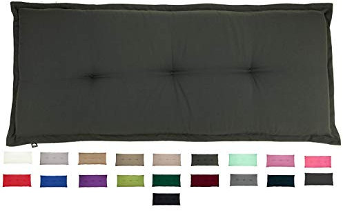 KOPU® Bankauflage Prisma Grey | Auflagen für Gartenbank | Grau Bank Auflagen 180 x 50 cm | 19 Einfache Farben | Dralon | Robuster Schaumstoff für zusätzlichen Komfort