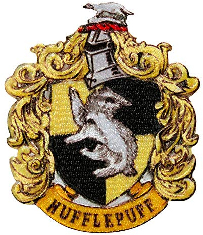 Mono Quick - Harry Potter Hogwarts applikationer, strykbild klistermärke lapp, Gryffindor Slytherin Hufflepuff Ravenclaw (18065 – Hufflepuff)