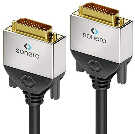 sonero Premium 1m Dual Link DVI Kabel, DVI-D 24+1, Auflösung bis 2560x1600, Full HD 1080p, schwarz