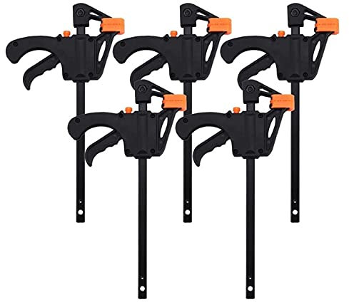 4 Inch 3/4/5pcs Quick Grip Clamps , Woodworking F Clamps, Ratchet Bar Clamps, Quick Release Clips, Quick Ratchet Release Speed Squeeze Wood Working Work Bar Clamp Clip Kit ( Size : 4 inch 3pcs )