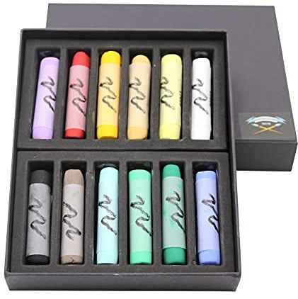 Paintersisters Soft-Pastell Handmade im 12er-Set, Handgemachte Pastellkreide, Handgerollte Softpastelle