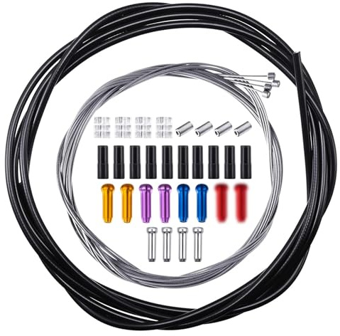 Schaltzug-Set, 4 Stück Fahrradbremszug, 1 Set Fahrradwechselkabel-Set, inklusive 30 Stück kompletter Innenersatz, für Mountainbike, Rennrad, Faltrad