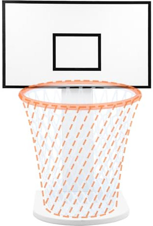 LXURY Basketballkorb-Mülleimer, weißes Holz, Hoop-Abfalleimer für Zuhause, Küche, Wohnzimmer, Schlafzimmer, Büro, Café, Fitnessstudio