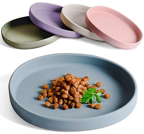 ne&no Futternapf für kleine Hunde und Welpen I Futterschale flach | Reisenapf | Silikonnapf breit für Trockenfutter und Nassfutter | Wasserschale I Campingnapf (stahlblau)