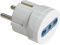 Adattatore Viaggio/Domestico da Bipasso 2P+T 10A 16A a Spina Schuko Tipo F 16A 2 pin, Dimensione Compatto 3.5cm (1 Pezzo, Bianco)