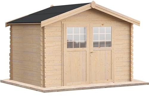 Casetta da giardino in legno per esterno 9 mq 300x300 pareti spessore 35mm MADE IN ITALY mod. CHOPIN casetta in legno, rimessa attrezzi, deposito, box per esterni (Con Pavimento)