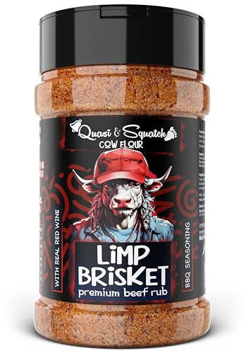 Quasi & Squatch Limp Brisket Beef Rub – Peppery Red Wine BBQ Dry Seasoning | Bold Rub for Brisket & Steak | 220 g Jar