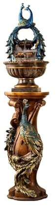 Fontaine de Jardin Cascade d'intérieur imitation avec boule rotative en verre, fonction paon, fontaine décorative de relaxation, convient for le bureau, le salon, la cour, etc. Fontaine de terrasse(Co