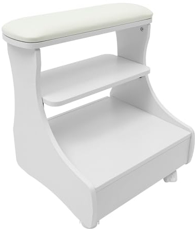 Fußstütze Pediküre Maniküre Funiture, Fußruhe Schminkhocker Fussbad Maniküre Möbel Trolley Hause Gebrauch Beinstütze Fußpflege Nagel Salon Spa Massage (Weiß)