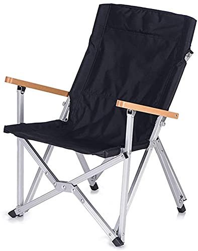 KUANGGE Tragbare Stühle, Strand-/Campingstühle, Leichter tragbarer Klappsessel, Lounge-Angelstuhl für den Außenbereich, mit Aufbewahrungstasche, Bequeme Ruhemöglichkeit 0626 (Farbe: Schwarz)