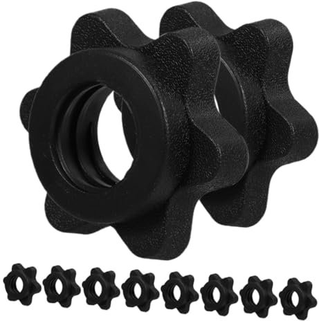 SOLUSTRE 10pcs Nuts Barbell Lock Gym Clips Dumbbell Bars Weight Clips for Dumbbells Weight Lifting Collars Barbell Safety Collars Clamps
