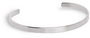 SINGULARU - Brazalete Plate. Acero. Pulsera Rígida y Ajustable con Apertura de 3 cm. Joyas Para Mujer