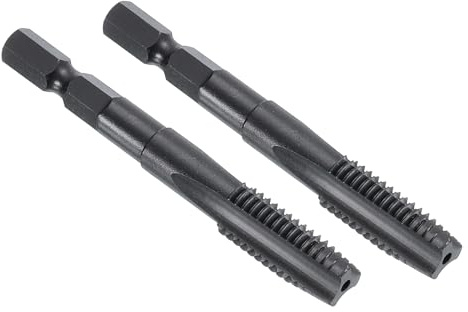 QUARKZMAN 2 Piezas de Macho de Roscar de Flauta Recta M10 X 1.5 | Roscado Métrico 1/4 Vástago Hexagonal, Herramienta de Roscado Y Roscado Fresado de Roscado, Acero Rápido 6542 HSS 6542