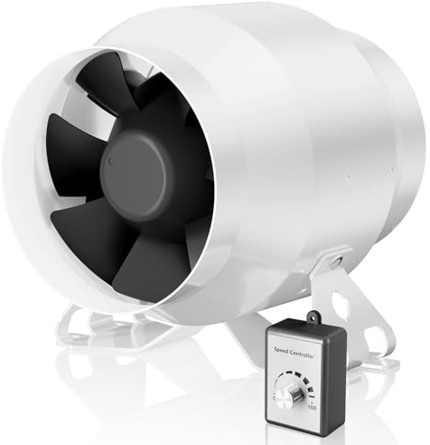 Hon&Guan 100 mm rörfläkt, superluftmängd, 360 m³/h, avancerad EC-motor, tyst rörfläkt, ventilationsfläkt för odlingstält, växthus, garage, kök, ventilation