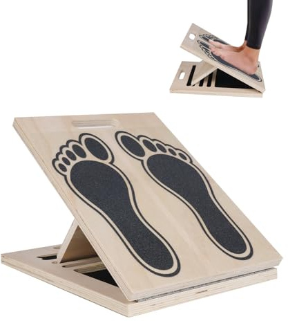 LUMIN TUTU Schrägbrett aus Holz - 5-fach verstellbar & rutschfest | Tragbarer Wadendehner & Mobility Board für Zuhause, Büro, Fitnessstudio & Outdoor (120kg Belastbarkeit)