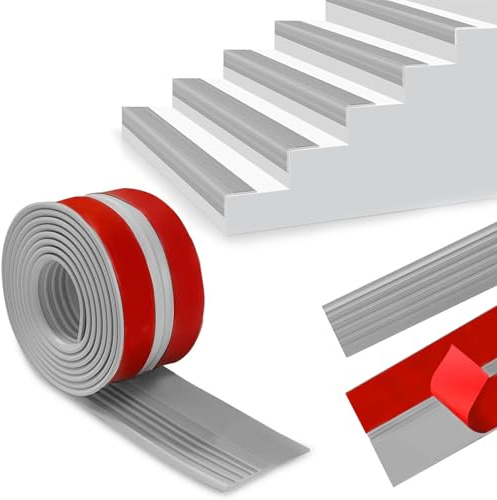 Profilo per bordi delle scale, autoadesivo, 4 m, antiscivolo, per esterni e interni