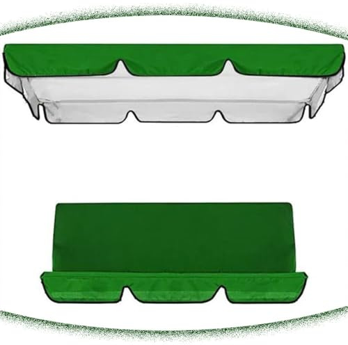 VLKLPZAHAK 2-3 Seat Swing Canopy Replacement Cover Patio Swing Chair Canopy Porch Swing Seat Canopy Top, Waterproof Sunshade Awning Cover For Hammock(Green,56x47.2in-142x120cm)