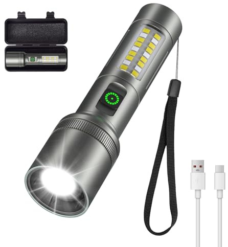 ErayLife Lampe Torche LED Zoomable, 6 Modes, Rechargeable, 2000 LM