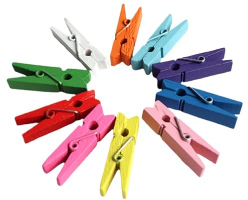 Clothes Pin 300Pcs Colored Wood Clothespins DIY Garment Sewing Aid Clip Natural Wood Photo Card Clamp 72mm