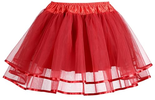 TRIWORKS Karneval Tütü Damen 50er Hohe Taille Unterrock Tüllrock Puffy Elastisch Petticoat Tütü Herren Halloween Kostüm
