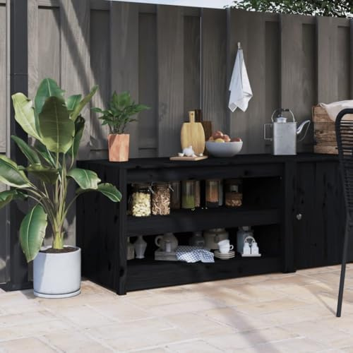 Mimdixy Mobiletto da cucina, mobiletto da cucina, per esterni, in legno massiccio, 106 x 55 x 64 cm, per cucina, soggiorno, sala da pranzo, imballaggio compatto e facile da montare