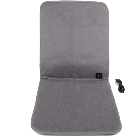 Vilgftyiet Cuscino riscaldante per sedile auto USB 12 V con 3 impostazioni di temperatura, doppia zona di riscaldamento per fianchi e schiena, design antiscivolo, poliestere, 43 x 43 cm, grigio