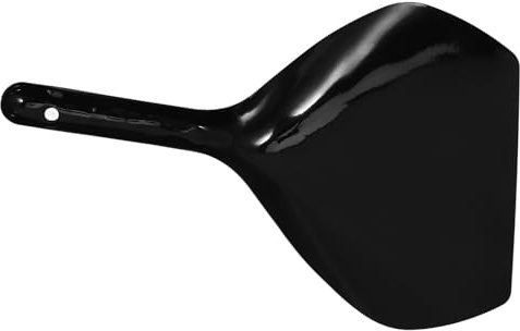 IWOWHERO Kaminschaufel aus Verstärktem Eisen Handschaufel mit Ergonomischem Griff Schwarze Kehrschaufel für Garten Laub Asche und Schutt
