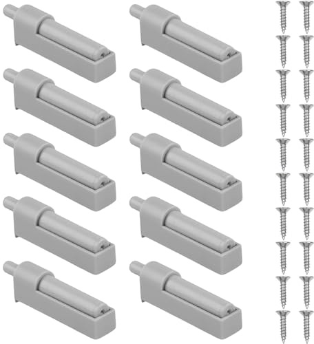 10 PCS Soft Close Dampers Quiet Push to Open Door Catches | Gray Concealed Closer Buffers with Screws Multifunctional Door Dampers for Kitchen Cabinet Drawer Furniture