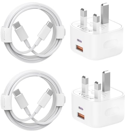 for iPhone 15 16 17 Charger USB C&USB Dual Port 2Pack with 6FT USBC Cable