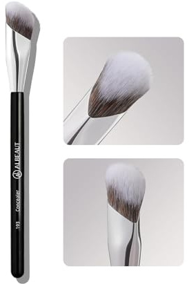 Albeaut Pinceau anti-cernes sous les yeux, poils du bout des doigts pour cernes sous les yeux, fonctionne avec crème liquide, anti-cernes, éclaircissant, correcteur de couleur (193 pinceau anti-cernes