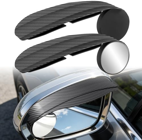 2 Stk. Universal Toter Winkel Spiegel Auto,360° drehbar Konvex Blindspiegel | 2-in-1 Rückspiegel Mit Regenschutz, Auto Seitenspiegel Regenschutz Sonnenblende für PKW, SUV, LKW, Van und Wohnmobile